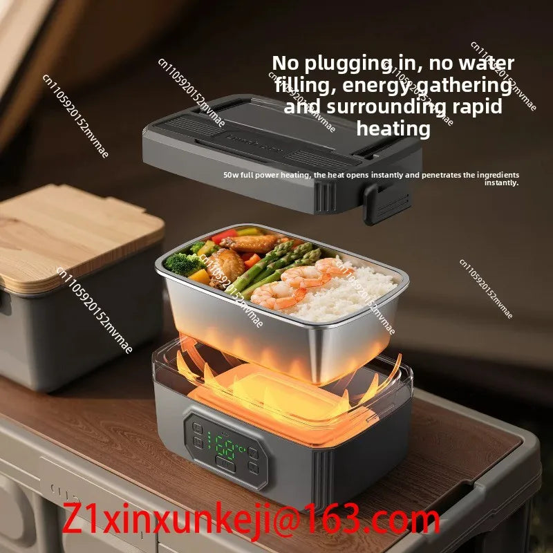 Outdoor Camping Wireless Electric Lunch Box Portable Timed Insulation Heating USB Charging Lunch Box