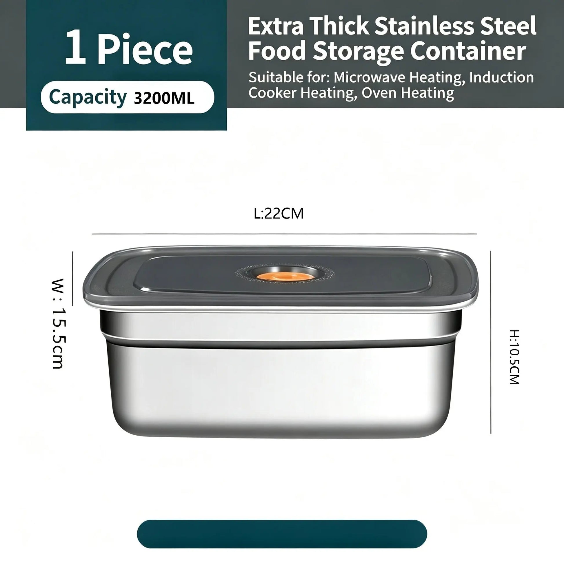 Stainless Steel Camping Lunch Box Sealed Microwave Suitable Bento Box Leak-Proof Large Capacity Refrigerator Freezer Storage Box