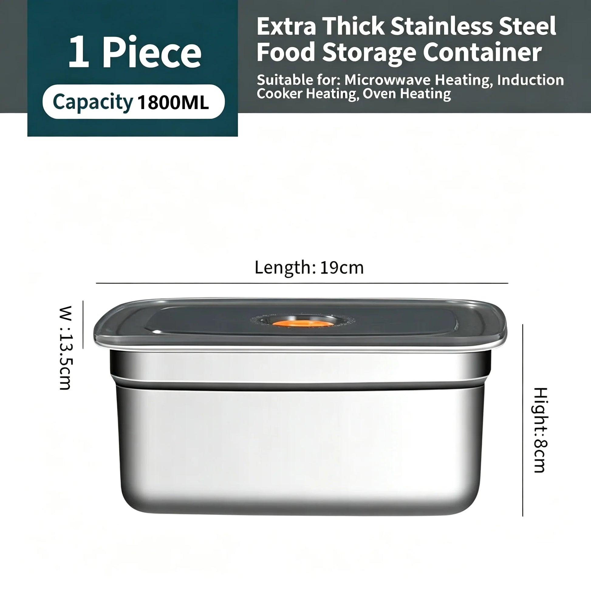 Stainless Steel Camping Lunch Box Sealed Microwave Suitable Bento Box Leak-Proof Large Capacity Refrigerator Freezer Storage Box
